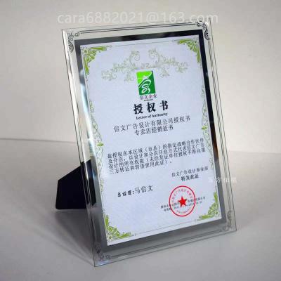 China Wholesale Easy Applicate A4 Certificate Poster Photo Glass Crystal Picture Frame For Vertical And Horizontal for sale