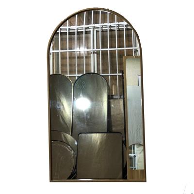 China Round Rectangle Style 10x10mm Arch High Quality Iron Framed Mirror Hanging Mirror 2021 New for sale