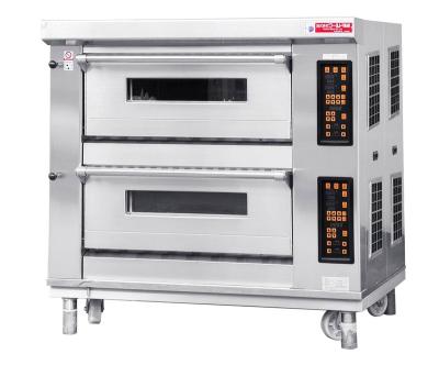 China Snack Factory Commercial Bakery Platform Electric Oven 2 Decks 4 Trays 40*60cm, Stainless Steel Surface for sale