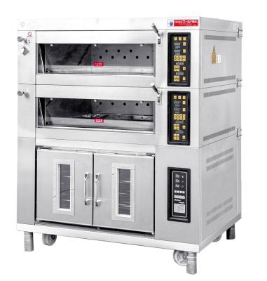 China Snack Factory Commercial Bakery Electric Deck Oven , 3 Decks 6 Trays 400*600 Mm Stainless Steel Surface for sale