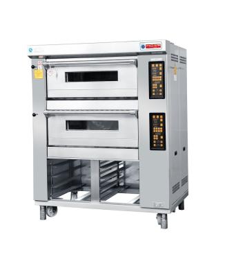 China Snack Factory Commercial Bakery Electric Decks 12 Oven 3 Decks 12 Trays 400*600 Mm Stainless Steel Surface for sale