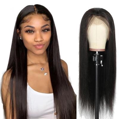 China 13x6 Straight Lace Front Wig Pre Plucked HD Transparent 150% Lace Frontal Wig Brazilian Human Hair Wig for sale