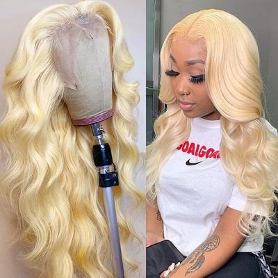 China Hot Selling Body Wave Lace Front Wig Brazilian 613 Blonde Lace Front Human Hair Transparent Wig Virgin Human Hair Wigs for sale