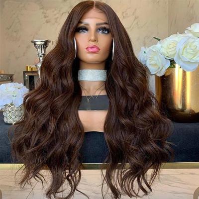 China Body Wave 13x4 Body Wave Lace Front Wig Halloween Brown HD Lace Frontal Hair Wigs For Women's Lace Front Wig #4Colored Brown for sale