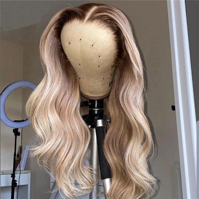 China Body Wave Body Wave Lace Front Hair Wigs For Black Women Virgin Cuticle Aligned Hair ASH Blonde Hd Lace Front Wig for sale