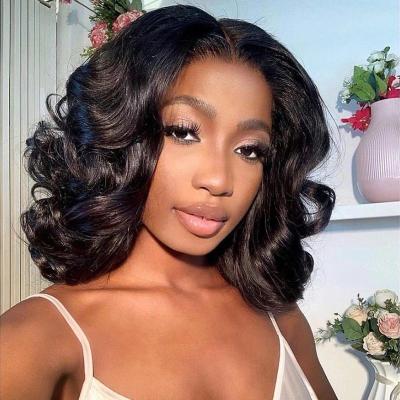 China Transparent Body Wave 180% Density Hd Lace Front Human Hair Wig 13*4 Lace Frontal Bob Wig Brazilian Remy Body Wave Lace Wigs For Women for sale