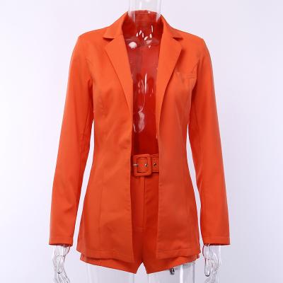 China Breathable Women's Solid Color Lapel Suit Jacket Shorts Slim Suit for sale