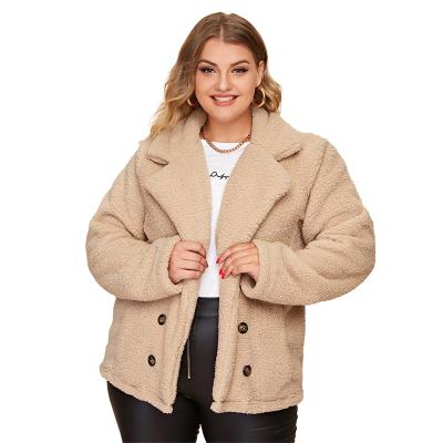 China 2021 custom QUICK DRY winter plus size long fur puffy fleece coat women outerwear jacket sherpa wholesale woolen outerwear for lady for sale