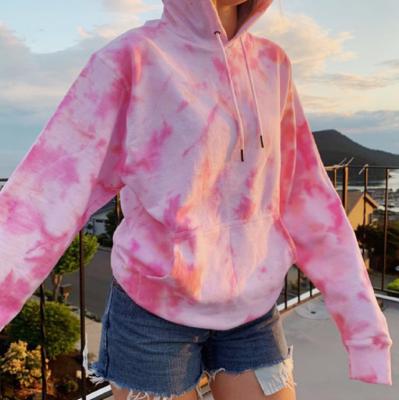 China Wholesale Custom Logo Oversize 100% Cotton Lady's Tie Dye Unisex Sweater High Quality Heavyweight Anti-Wrinkle Hoody Sweatshirt For Women for sale