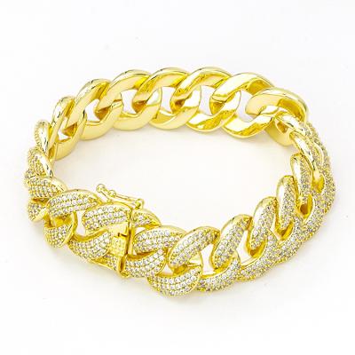 China Wholesale CLASSIC White CZ Bangle Bracelet For Wrist 18K Gold Moissanite Chain for sale