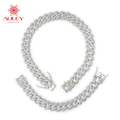 China 2020 Hiphop Hip Hop Jewelry Sets Cuban Link Necklace And Bracelet Fashion Chain Jewelry for sale