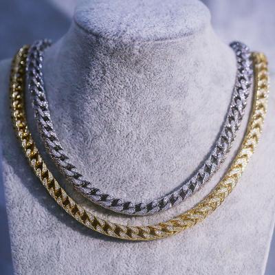 China Environmental Friendly 18k Gold Plated Iced Out Cuban Link Chain Necklace for sale