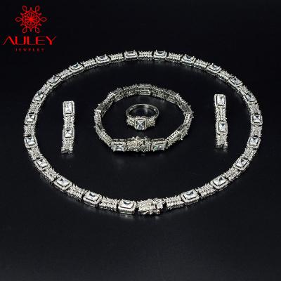 China Elegant Gift Set Necklace/Bracelet/Earrings/Ring A.C.A. Zirconia Jewelry Set for sale