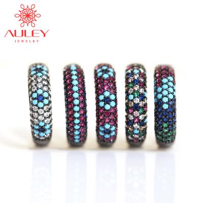 China BOHEMIA Fashion Crystal Finger Jewelry Wedding Black Multy Zircon Metal Rings for sale