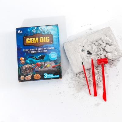 China Educational Kid Toys Hot Sale Kids DIY Fossil Excavation Kit Interesting Toys Gemstone Excavation Kit for sale