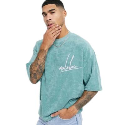 China wholesale First Class Quality Anti-Wrinkle Around The Neck Oversized Custom T Shirts Men's Big T-Shirt In Terry Cloth With Embroidery for sale