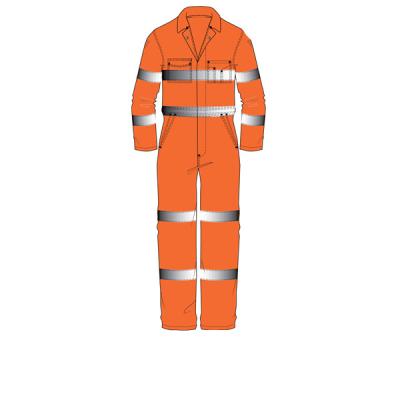 China Waterproof orange workers overall uniform with reflective tape for mine for sale