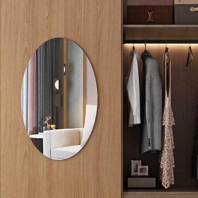 China Hot Selling Classic Fashion Round Bathroom Mirror Household Decoration HD Acrylic Glass Soft Mirror Wall Sticker for sale