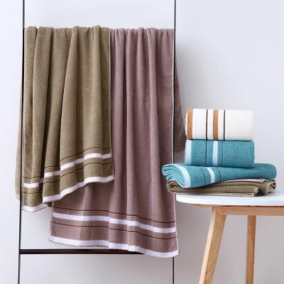 China Fashionable Simple Soft Absorbent Household Cotton Adult Hotel Bath Towel Compressed Towel Wholesale for sale