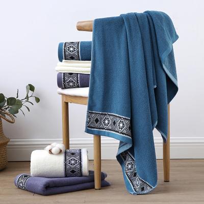 China Compressed new pattern classic cotton household daily necessities are not easy to lose hair bath towel for sale