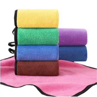 China Hypoallergenic explosion coral velvet non fading thickened water absorbing double-sided high quality face towel for sale