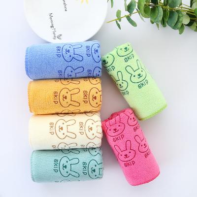 China Hypoallergenic Pop Cartoon Rabbit Logo Printed Water Absorbent Microfiber Children's Towel for sale