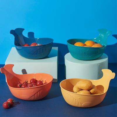 China Whale Fruit Dish Living Room Home Storage Dish Home Storage Dish Snack Candy Dried Fruit Viable Popular Plastic Creative Drain Basket for sale