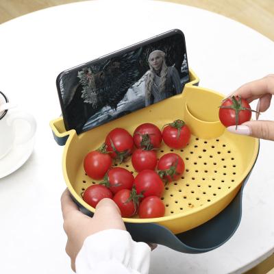 China New creative and multi-functional viable double-layer fruit tray mobile phone drain basket for sale