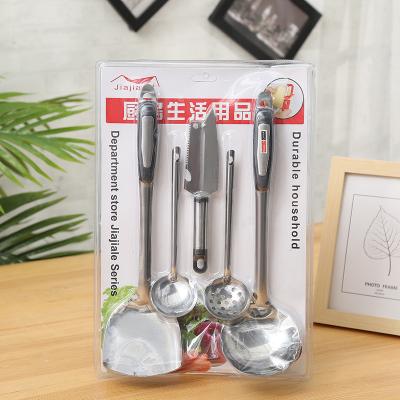 China Viable Hot Selling Creative Home 5 Piece Set Multifunctional Stainless Steel Peeler Kitchen Cooking Spoon Shovel for sale