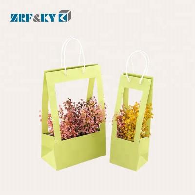 China Wholesale Custom Recyclable Recycled Kraft Paper Bag For Flower Packaging for sale