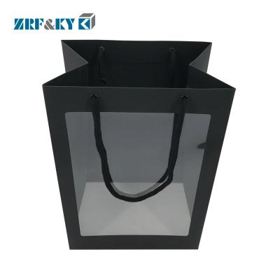 China Recycled Materials China Manufacturers Fashion Customized Paper Shopping Bag With Clear PVC Window for sale