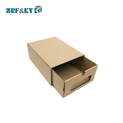 China Recyclable Eco Friendly Foldable Kraft Paper Drawer Gift Box Jars Storage Corrugated Cardboard Drawer Box for sale