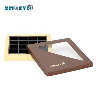 China Recyclable Custom Logo Printed Packaging Paper Chocolate Gift Packing Box With Clear Window for sale