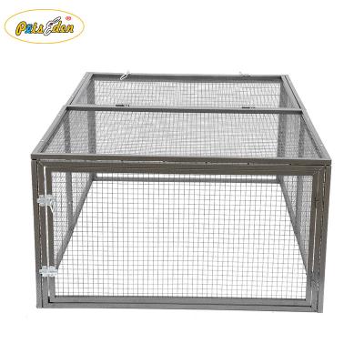 China Durable Heavy Duty Square Tube Frame Mesh Folding Dog Cages Pet Cat Rabbit Kennel Puppy Crate for sale