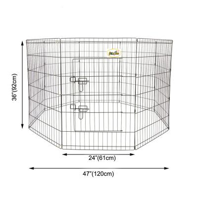 China Sustainable Pet 8 Panel Octagon Black Wire Fencing for sale