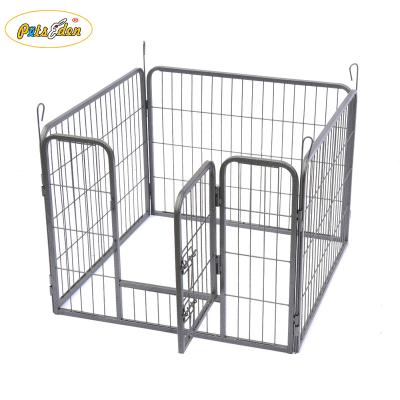 China Sustainable 4 Panels Portable Metal Dog Animal Playpen Steel Barrier Exercise Playpen With Gate for sale