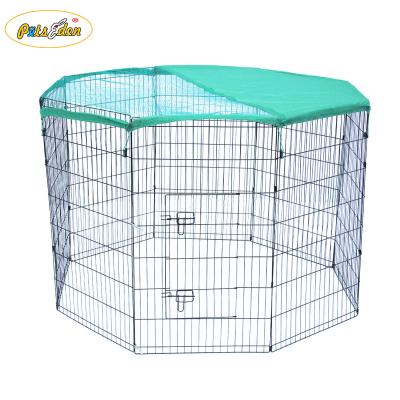 China Hot Sale Wire Dog Playpen Expandable Puppy Cat Exercise Fence Cage Viable With Cover for sale