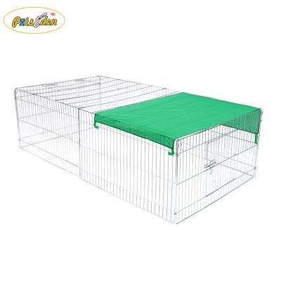 China Viable Rectangle Rabbit Rabbit Huntch Long Life Playpen Puppy Silver Small Animals Exercise Fence With Cover for sale