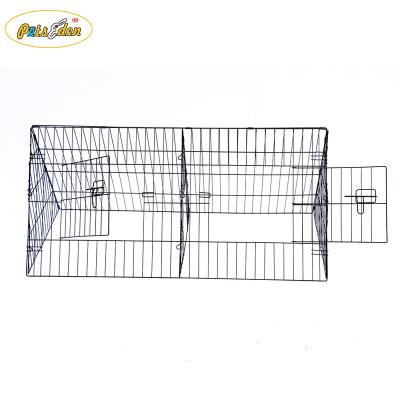 China Viable Folding Rabbit Hutch Metal Pet Crate Crates 2 Doors for sale