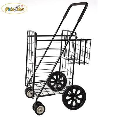 China New Multiple Folding Metal Shopping Trolley Carts Convenient Foldable for sale