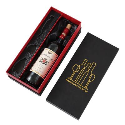 China Recycled Materials Wholesale Custom Logo Luxury Whiskey Large Red Champagne Gift Box Glass Wine Packaging for Bottle Paper Boxes for sale