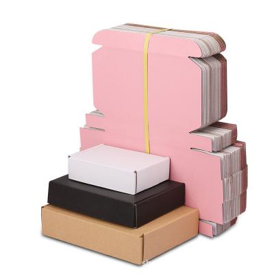 China High Quality Custom Corrugated Cardboard Boxes Recycled Materials Logo Pink Shipping Boxes Business Ad Small For Packaging Gift Boxes for sale