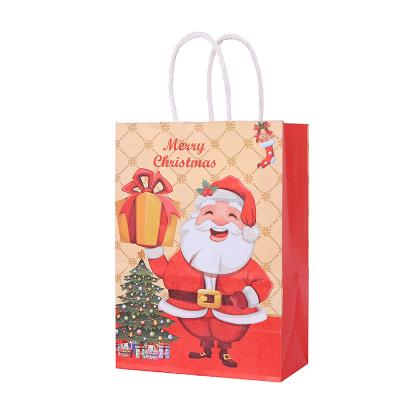 China Recycled Materials Kraft Paper Bag Christmas Gift Custom Paper Bags With Twisted Paper Handle for sale