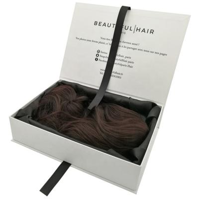 China Recycled Hard Materials Paper Supplier Braided Lace Wigs Hair Boxes Packaging Magnetic Wig Installation Gift Box For Hair Extensions Packaging for sale