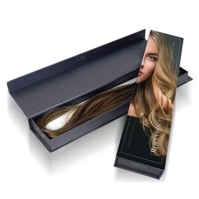 China Recyclable Wholesale Wig Virgin Hair Braiding Boxes Weave Extension Packaging Bundle Hair Packaging Logo Paper Box With Window Custom Made for sale