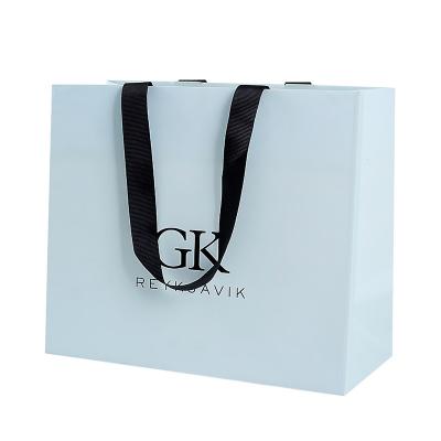 China Brown Recyclable Wholesale Custom Gift Craft Shopping White Paper Bag Logo-printing Kraft Paper Bag With Ribbon/Rope/Paper Handles for sale