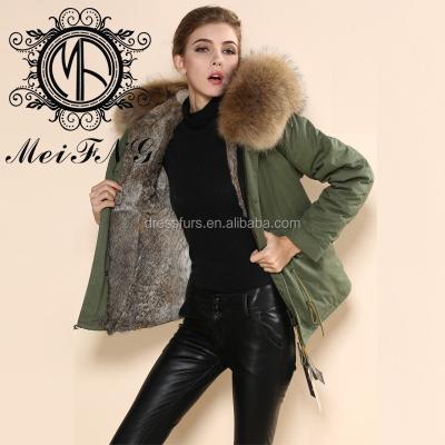 China Special Outwear Garment Clothing Men's And Women's Winter Natural Rabbit Fur Jacket for sale