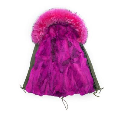 China Breathable Breathable Down Jacket With Collar Hood Pattern Fur Fuchsia Fur Shorts Styles Jacket for sale