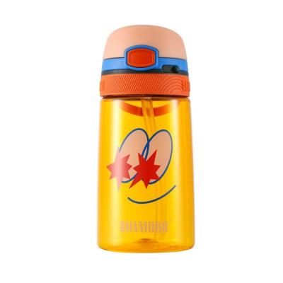 China 2020 Sustainable New Arrival Yellow Smile Face 350ml Kids Cute Plastic Water Bottles for sale