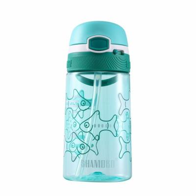 China Custom Made High Quality Viable Style Sport Fish Turquoise Children 350ml Tritan Plastic Water Bottle for sale